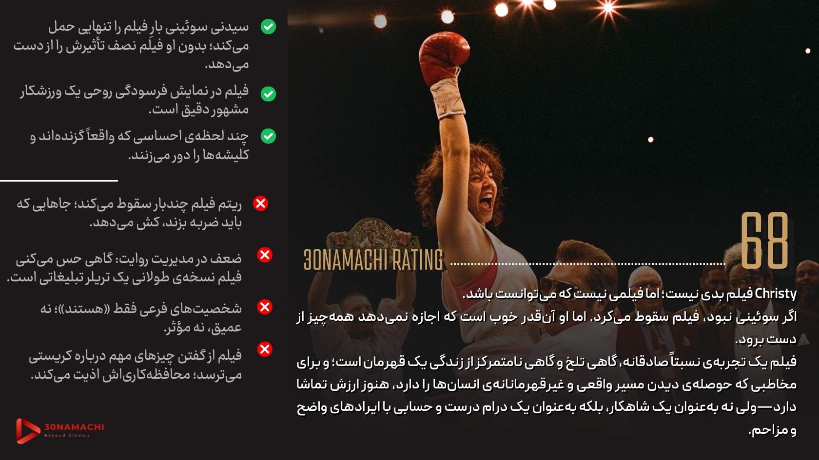 پوستر نقد و بررسی فیلم Christy 2025 | کریستی - سینماچی نقد و بررسی فیلم Christy 2025 | کریستی